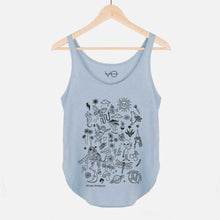 Load image into Gallery viewer, Doodle Women&#39;s Festival Tank-Vegan Apparel, Vegan Clothing, Vegan Tank Top, NL5033-Vegan Outfitters-X-Small-Cloudy Blue-Vegan Outfitters