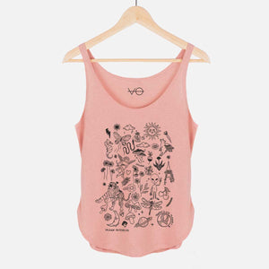 Doodle Women's Festival Tank-Vegan Apparel, Vegan Clothing, Vegan Tank Top, NL5033-Vegan Outfitters-X-Small-Pink Salt-Vegan Outfitters