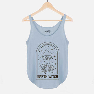 Earth Witch Women's Festival Tank-Vegan Apparel, Vegan Clothing, Vegan Tank Top, NL5033-Vegan Outfitters-X-Small-Cloudy Blue-Vegan Outfitters