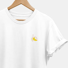 Load image into Gallery viewer, Embroidered Banana T-Shirt (Unisex)-Vegan Apparel, Vegan Clothing, Vegan T Shirt, BC3001-Vegan Outfitters-X-Small-Black-Vegan Outfitters