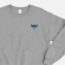 Laden Sie das Bild in den Galerie-Viewer, Embroidered Dragonfly Sweatshirt (Unisex)-Vegan Apparel, Vegan Clothing, Vegan Sweatshirt, JH030-Vegan Outfitters-X-Small-Grey-Vegan Outfitters