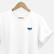 Laden Sie das Bild in den Galerie-Viewer, Embroidered Dragonfly T-Shirt (Unisex)-Vegan Apparel, Vegan Clothing, Vegan T Shirt, BC3001-Vegan Outfitters-X-Small-White-Vegan Outfitters