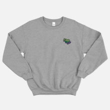 Load image into Gallery viewer, Embroidered Frog Sweatshirt (Unisex)-Vegan Apparel, Vegan Clothing, Vegan Sweatshirt, JH030-Vegan Outfitters-X-Small-Grey-Vegan Outfitters