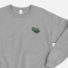 Charger l&#39;image dans la galerie, Embroidered Frog Sweatshirt (Unisex)-Vegan Apparel, Vegan Clothing, Vegan Sweatshirt, JH030-Vegan Outfitters-X-Small-Grey-Vegan Outfitters