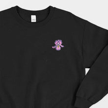 Load image into Gallery viewer, Embroidered Iris Sweatshirt (Unisex)-Vegan Apparel, Vegan Clothing, Vegan Sweatshirt, JH030-Vegan Outfitters-X-Small-Black-Vegan Outfitters