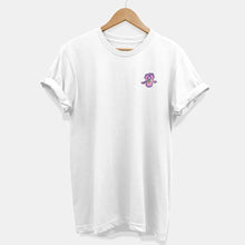 Load image into Gallery viewer, Embroidered Iris T-Shirt (Unisex)-Vegan Apparel, Vegan Clothing, Vegan T Shirt, BC3001-Vegan Outfitters-X-Small-White-Vegan Outfitters