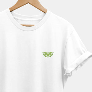 Embroidered Lime T-Shirt (Unisex)-Vegan Apparel, Vegan Clothing, Vegan T Shirt, BC3001-Vegan Outfitters-X-Small-White-Vegan Outfitters