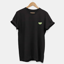 Load image into Gallery viewer, Embroidered Lime T-Shirt (Unisex)-Vegan Apparel, Vegan Clothing, Vegan T Shirt, BC3001-Vegan Outfitters-X-Small-Black-Vegan Outfitters