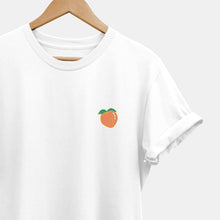 Laden Sie das Bild in den Galerie-Viewer, Embroidered Peach T-Shirt (Unisex)-Vegan Apparel, Vegan Clothing, Vegan T Shirt, BC3001-Vegan Outfitters-X-Small-White-Vegan Outfitters