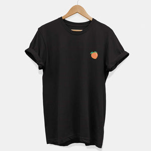 Embroidered Peach T-Shirt (Unisex)-Vegan Apparel, Vegan Clothing, Vegan T Shirt, BC3001-Vegan Outfitters-X-Small-Black-Vegan Outfitters