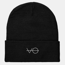 Load image into Gallery viewer, Embroidered VO Cuffed Vegan Beanie, Vegan Gift-Vegan Apparel, Vegan Accessories, Vegan Gift, Vegan Cuffed Beanie, BB45-Vegan Outfitters-Black-Vegan Outfitters