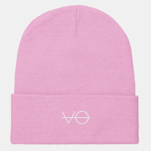 Load image into Gallery viewer, Embroidered VO Cuffed Vegan Beanie, Vegan Gift-Vegan Apparel, Vegan Accessories, Vegan Gift, Vegan Cuffed Beanie, BB45-Vegan Outfitters-Classic Pink-Vegan Outfitters