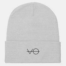 Load image into Gallery viewer, Embroidered VO Cuffed Vegan Beanie, Vegan Gift-Vegan Apparel, Vegan Accessories, Vegan Gift, Vegan Cuffed Beanie, BB45-Vegan Outfitters-Light Grey-Vegan Outfitters
