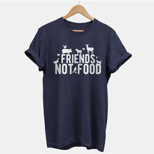Load image into Gallery viewer, Friends Not Food Ethical Vegan T-Shirt (Unisex)-Vegan Apparel, Vegan Clothing, Vegan T Shirt, BC3001-Vegan Outfitters-X-Small-Navy-Vegan Outfitters