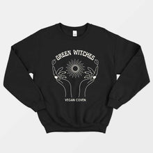 Load image into Gallery viewer, Green Witches Sweatshirt (Unisex)-Vegan Apparel, Vegan Clothing, Vegan Sweatshirt, JH030-Vegan Outfitters-X-Small-Black-Vegan Outfitters