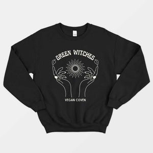 Green Witches Sweatshirt (Unisex)-Vegan Apparel, Vegan Clothing, Vegan Sweatshirt, JH030-Vegan Outfitters-X-Small-Black-Vegan Outfitters