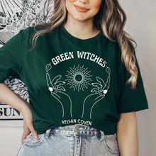 Load image into Gallery viewer, Green Witches T-Shirt (Unisex)-Vegan Apparel, Vegan Clothing, Vegan T Shirt, BC3001-Vegan Outfitters-X-Small-Forest Green-Vegan Outfitters