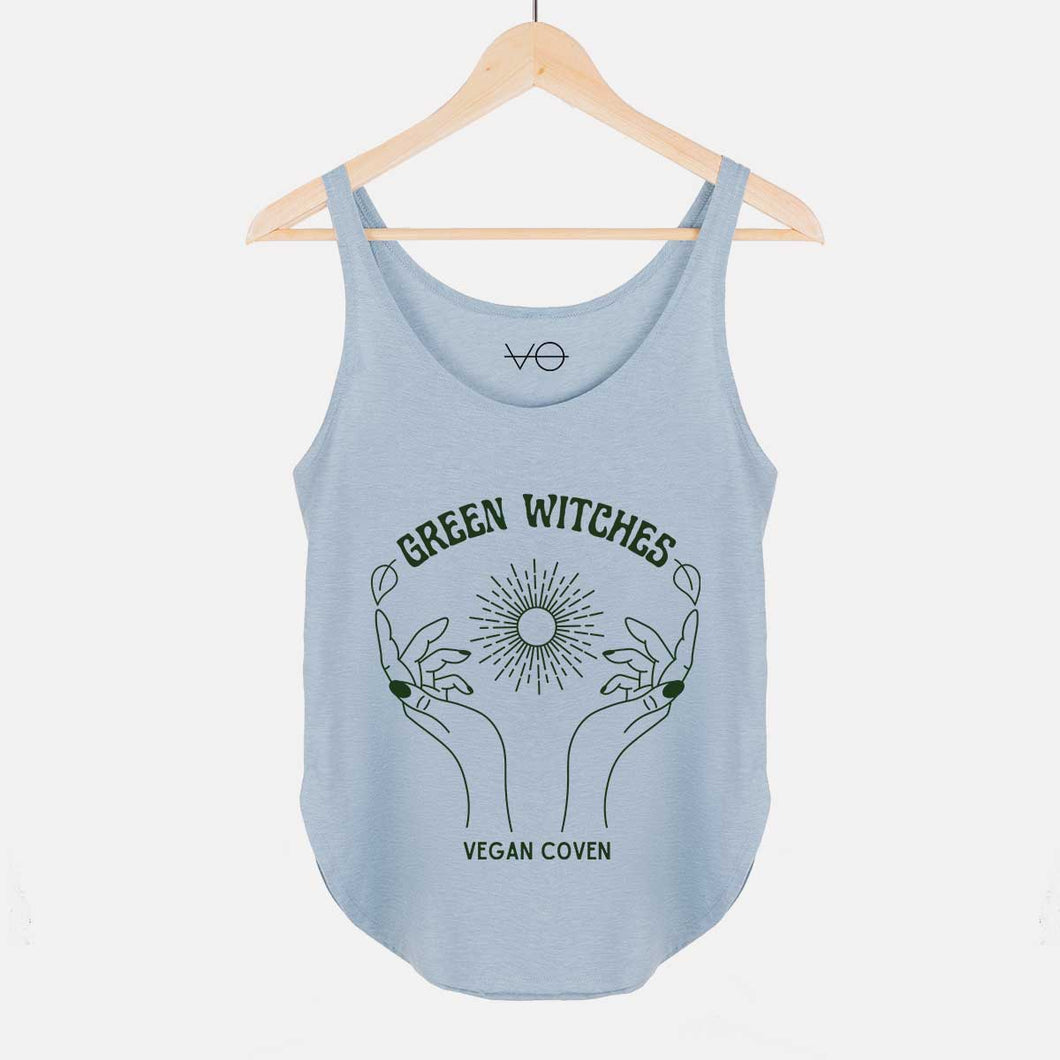 Green Witches Women's Festival Tank-Vegan Apparel, Vegan Clothing, Vegan Tank Top, NL5033-Vegan Outfitters-X-Small-Cloudy Blue-Vegan Outfitters