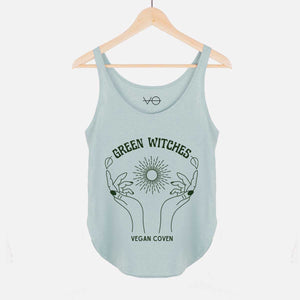 Green Witches Women's Festival Tank-Vegan Apparel, Vegan Clothing, Vegan Tank Top, NL5033-Vegan Outfitters-X-Small-Green Tea-Vegan Outfitters