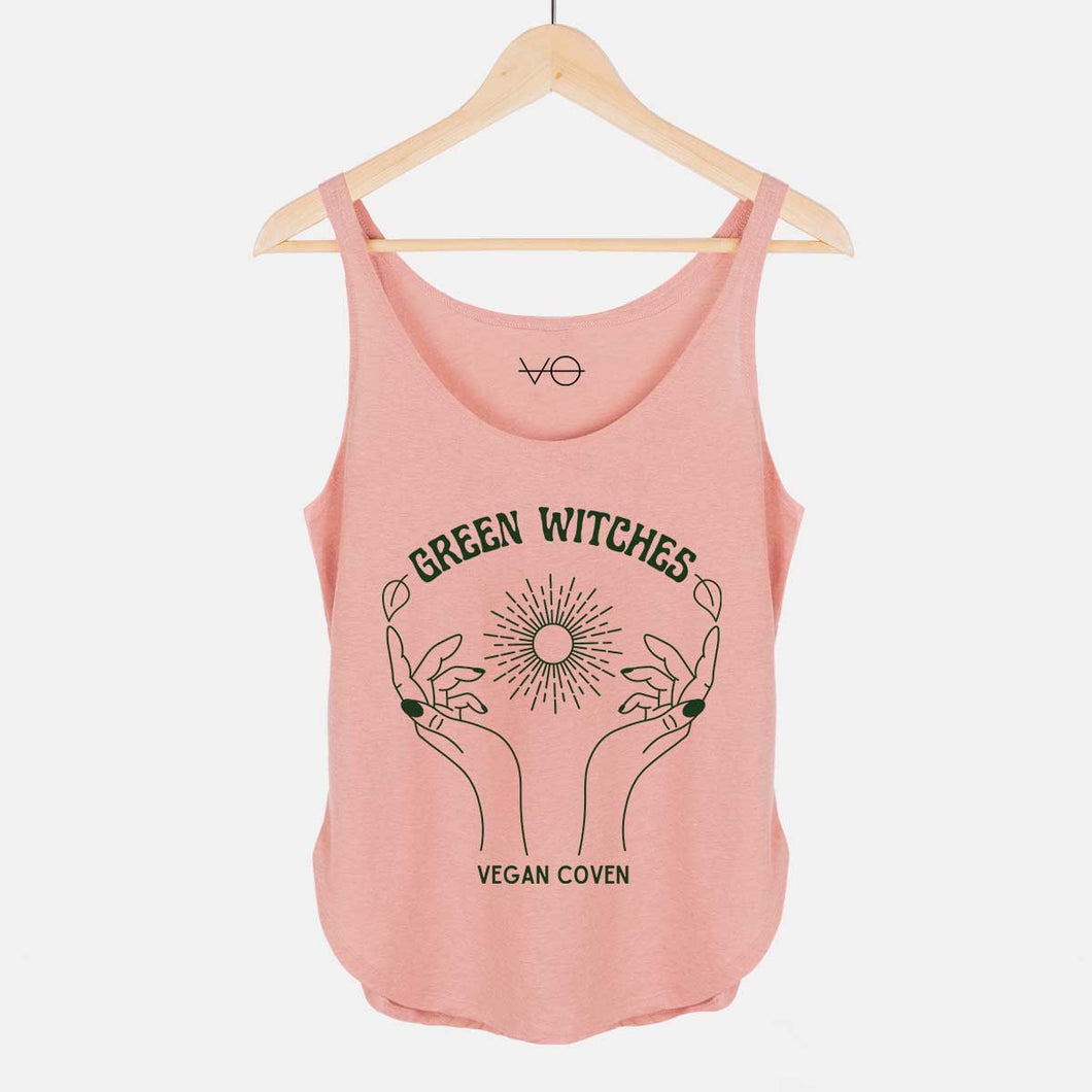 Green Witches Women's Festival Tank-Vegan Apparel, Vegan Clothing, Vegan Tank Top, NL5033-Vegan Outfitters-X-Small-Pink Salt-Vegan Outfitters