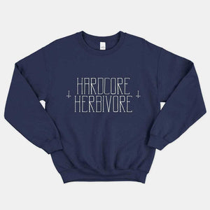 Hardcore Herbivore Ethical Vegan Sweatshirt-Vegan Apparel, Vegan Clothing, Vegan Sweatshirt, JH030-Vegan Outfitters-X-Small-Navy-Vegan Outfitters