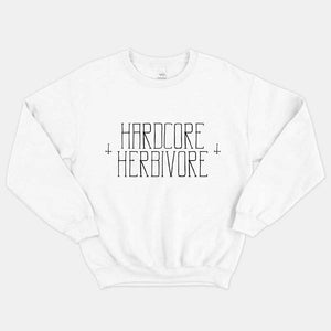Hardcore Herbivore Ethical Vegan Sweatshirt-Vegan Apparel, Vegan Clothing, Vegan Sweatshirt, JH030-Vegan Outfitters-X-Small-White-Vegan Outfitters