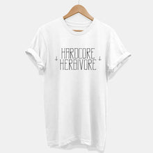 Laden Sie das Bild in den Galerie-Viewer, Hardcore Herbivore Ethical Vegan T-Shirt (Unisex)-Vegan Apparel, Vegan Clothing, Vegan T Shirt, BC3001-Vegan Outfitters-X-Small-White-Vegan Outfitters