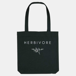 Herbivore Classic Woven Tote Bag, Vegan Gift-Vegan Apparel, Vegan Accessories, Vegan Gift, Vegan Tote Bag-Vegan Outfitters-Black-Vegan Outfitters