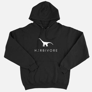 Herbivore Dinosaur Ethical Vegan Hoodie (Unisex)-Vegan Apparel, Vegan Clothing, Vegan Hoodie JH001-Vegan Outfitters-X-Small-Black-Vegan Outfitters