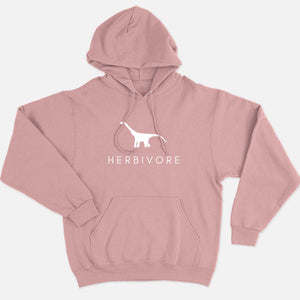 Herbivore Dinosaur Ethical Vegan Hoodie (Unisex)-Vegan Apparel, Vegan Clothing, Vegan Hoodie JH001-Vegan Outfitters-X-Small-Pink-Vegan Outfitters