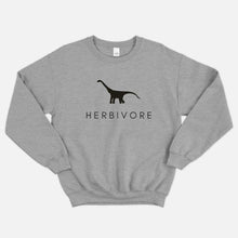 Laden Sie das Bild in den Galerie-Viewer, Herbivore Dinosaur Ethical Vegan Sweatshirt (Unisex)-Vegan Apparel, Vegan Clothing, Vegan Sweatshirt, JH030-Vegan Outfitters-X-Small-Grey-Vegan Outfitters