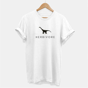 Herbivore Dinosaur Ethical Vegan T-Shirt (Unisex)-Vegan Apparel, Vegan Clothing, Vegan T Shirt, BC3001-Vegan Outfitters-X-Small-White-Vegan Outfitters