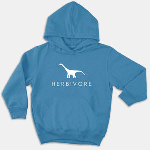 Herbivore Dinosaur Kids Hoodie (Unisex)-Vegan Apparel, Vegan Clothing, Vegan Kids Hoodie, JH001J-Vegan Outfitters-3-4 years-Bright Blue-Vegan Outfitters