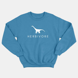 Herbivore Dinosaur Kids Sweatshirt (Unisex)-Vegan Apparel, Vegan Clothing, Vegan Kids Sweatshirt, JH030B-Vegan Outfitters-3-4 years-Bright Blue-Vegan Outfitters