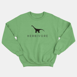 Herbivore Dinosaur Kids Sweatshirt (Unisex)-Vegan Apparel, Vegan Clothing, Vegan Kids Sweatshirt, JH030B-Vegan Outfitters-3-4 years-Green-Vegan Outfitters