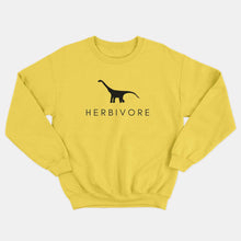 Load image into Gallery viewer, Herbivore Dinosaur Kids Sweatshirt (Unisex)-Vegan Apparel, Vegan Clothing, Vegan Kids Sweatshirt, JH030B-Vegan Outfitters-3-4 years-Yellow-Vegan Outfitters