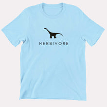 Laden Sie das Bild in den Galerie-Viewer, Herbivore Dinosaur Kids T-Shirt (Unisex)-Vegan Apparel, Vegan Clothing, Vegan Kids Shirt, Mini Creator-Vegan Outfitters-3-4 Years-Pastel Blue-Vegan Outfitters