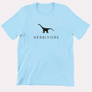Herbivore Dinosaur Kids T-Shirt (Unisex)-Vegan Apparel, Vegan Clothing, Vegan Kids Shirt, Mini Creator-Vegan Outfitters-3-4 Years-Pastel Blue-Vegan Outfitters