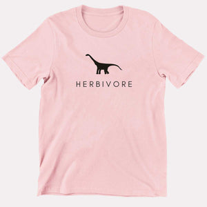 Herbivore Dinosaur Kids T-Shirt (Unisex)-Vegan Apparel, Vegan Clothing, Vegan Kids Shirt, Mini Creator-Vegan Outfitters-3-4 Years-Pastel Pink-Vegan Outfitters
