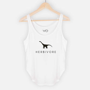 Herbivore Dinosaur Women's Festival Tank-Vegan Apparel, Vegan Clothing, Vegan Tank Top, NL5033-Vegan Outfitters-X-Small-White-Vegan Outfitters