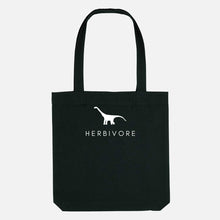 Load image into Gallery viewer, Herbivore Dinosaur Woven Tote Bag, Vegan Gift-Vegan Apparel, Vegan Accessories, Vegan Gift, Vegan Tote Bag-Vegan Outfitters-Black-Vegan Outfitters
