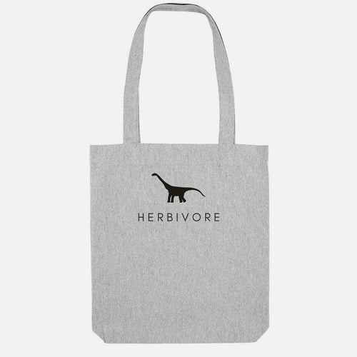 Herbivore Dinosaur Woven Tote Bag, Vegan Gift-Vegan Apparel, Vegan Accessories, Vegan Gift, Vegan Tote Bag-Vegan Outfitters-Heather Grey-Vegan Outfitters