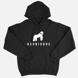 Herbivore Gorilla Ethical Vegan Hoodie (Unisex)-Vegan Apparel, Vegan Clothing, Vegan Hoodie JH001-Vegan Outfitters-X-Small-Black-Vegan Outfitters