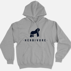 Herbivore Gorilla Ethical Vegan Hoodie (Unisex)-Vegan Apparel, Vegan Clothing, Vegan Hoodie JH001-Vegan Outfitters-X-Small-Grey-Vegan Outfitters