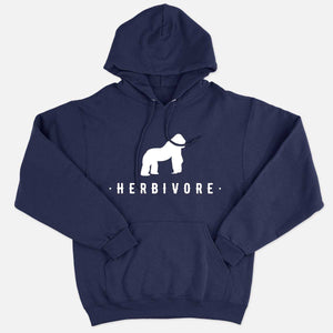 Herbivore Gorilla Ethical Vegan Hoodie (Unisex)-Vegan Apparel, Vegan Clothing, Vegan Hoodie JH001-Vegan Outfitters-X-Small-Navy-Vegan Outfitters