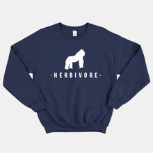 Laden Sie das Bild in den Galerie-Viewer, Herbivore Gorilla Ethical Vegan Sweatshirt (Unisex)-Vegan Apparel, Vegan Clothing, Vegan Sweatshirt, JH030-Vegan Outfitters-X-Small-Navy-Vegan Outfitters