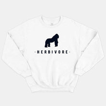 Laden Sie das Bild in den Galerie-Viewer, Herbivore Gorilla Ethical Vegan Sweatshirt (Unisex)-Vegan Apparel, Vegan Clothing, Vegan Sweatshirt, JH030-Vegan Outfitters-X-Small-White-Vegan Outfitters