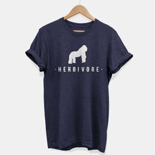 Laden Sie das Bild in den Galerie-Viewer, Herbivore Gorilla Ethical Vegan T-Shirt (Unisex)-Vegan Apparel, Vegan Clothing, Vegan T Shirt, BC3001-Vegan Outfitters-X-Small-Navy-Vegan Outfitters