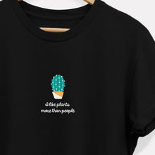 Load image into Gallery viewer, I Like Plants More Than People T-Shirt (Unisex)-Vegan Apparel, Vegan Clothing, Vegan T Shirt, BC3001-Vegan Outfitters-X-Small-White-Vegan Outfitters