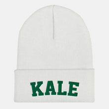Load image into Gallery viewer, KALE Cuffed Beanie Vegan Beanie, Vegan Gift-Vegan Apparel, Vegan Accessories, Vegan Gift, Vegan Cuffed Beanie, BB45-Vegan Outfitters-White-Vegan Outfitters